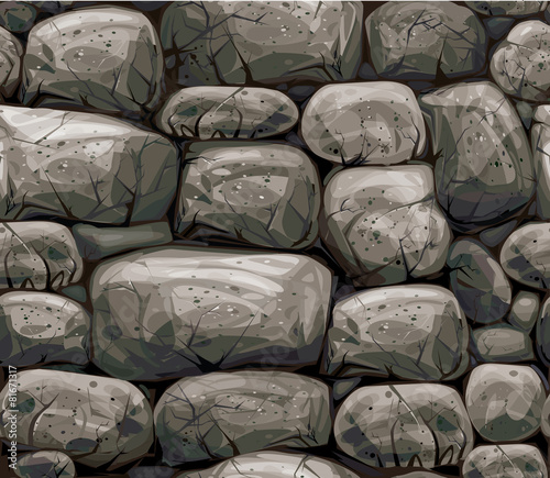Vector seamless texture stones wall.