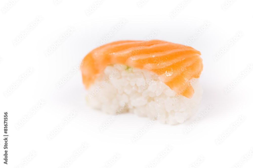 Sushi pieces collection, isolated on white background Sushi pieces collection, isolated on white background