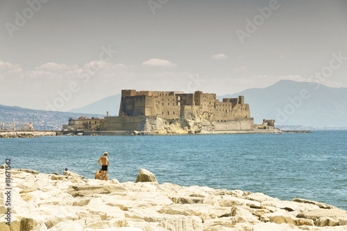 Castel dell'Ovo, a medieval fortress in the bay of Naples, Italy photo