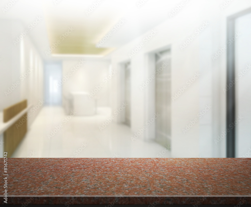Fototapeta premium Table Top And Blur Office of Background