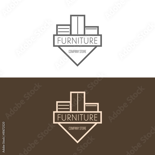 Logo, badge or label inspiration with furniture