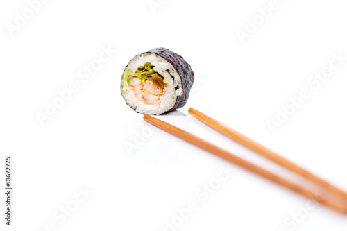 Sushi pieces collection, isolated on white background