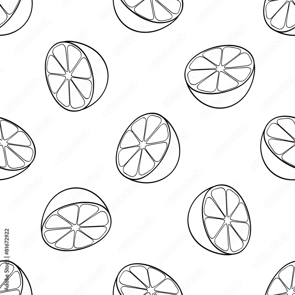 Delightful garden - Seamless pattern of a lot of lemon halves Delightful garden - Seamless pattern of a lot of lemon halves