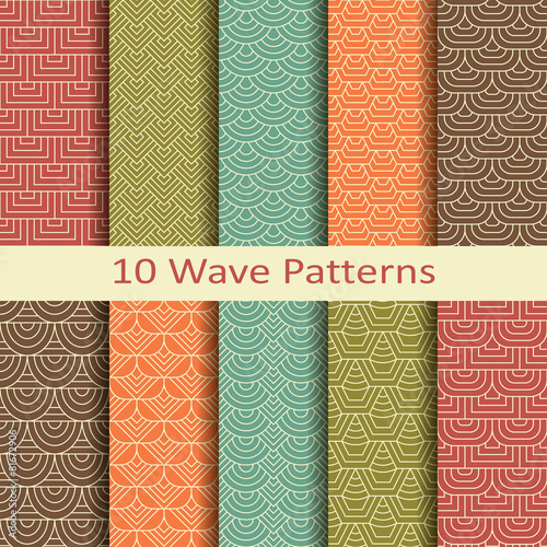 set of ten wave patterns