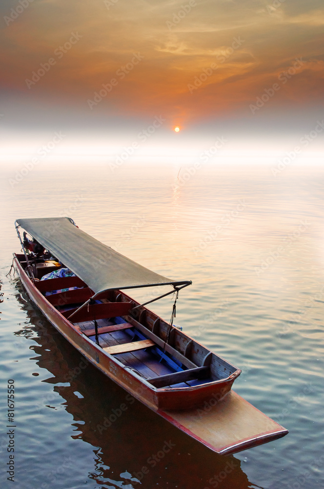 Thai traditional boat in sunset