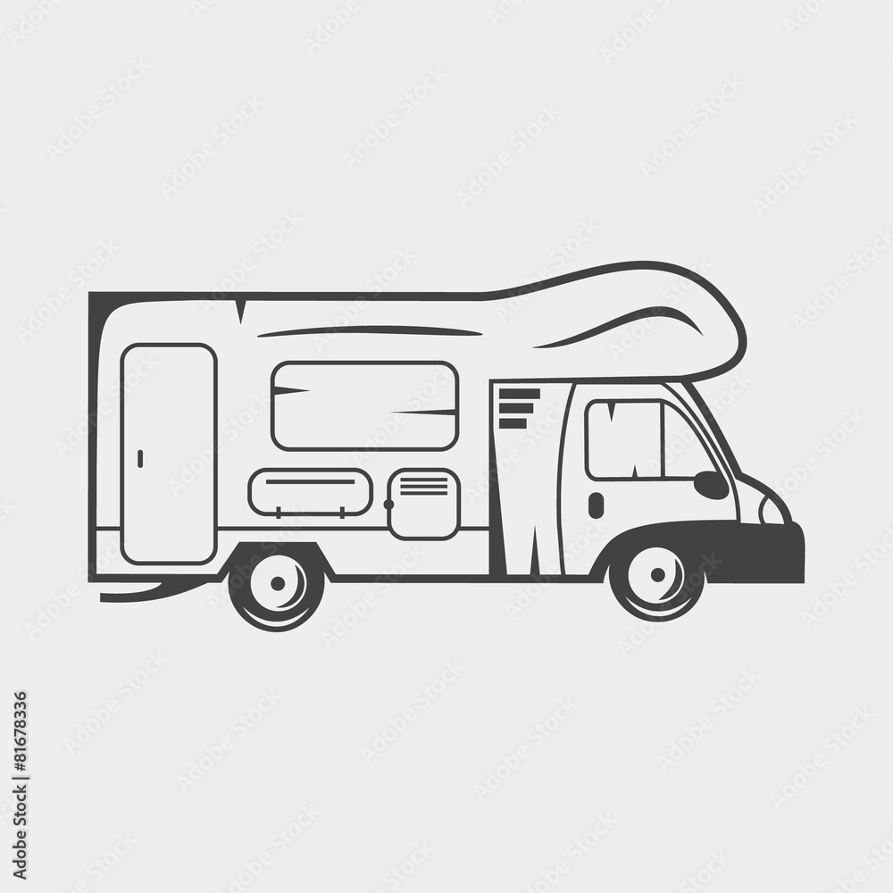 Camper monochrome icon Camper monochrome icon