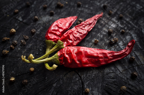hot red pepper and black pepper