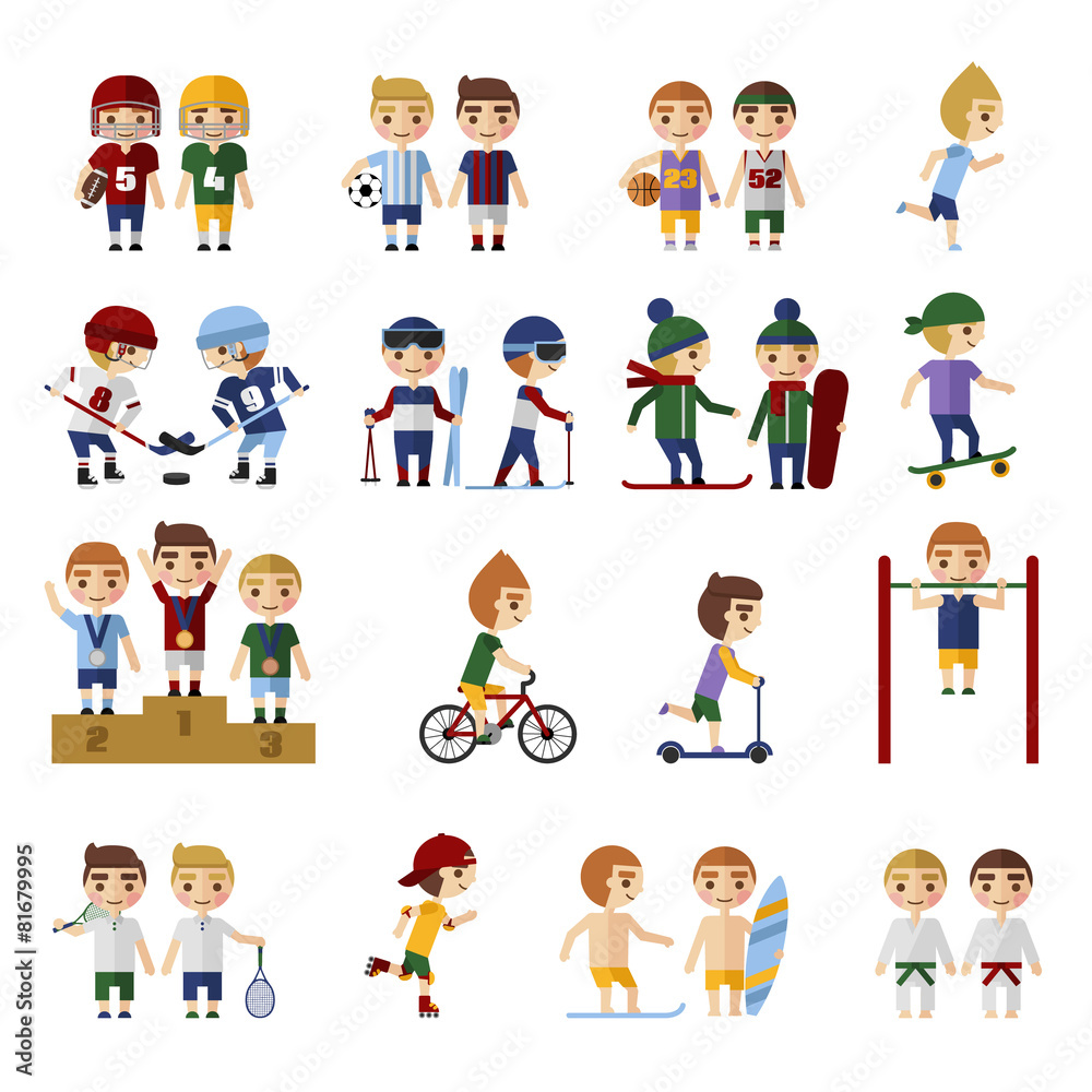 Sports People set. Sports People set.
