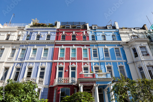 Terrace of colourful Victorian houses photo