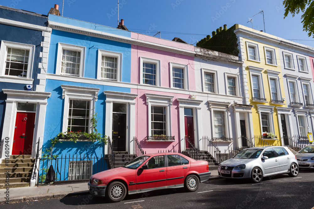 Obraz premium Colourful Houses in Notting Hill, London