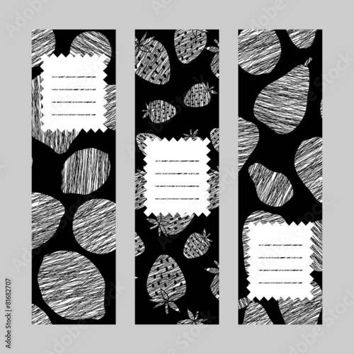 Set of Healthy lifestyle Banners. Vertical cards series.