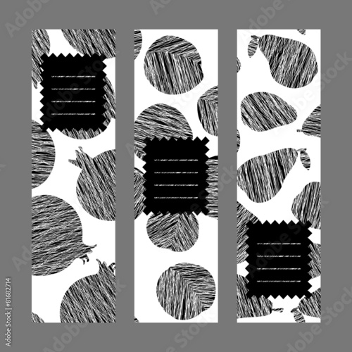 Set of Healthy lifestyle Banners. Vertical invitations series.