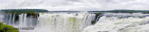 Waterfall Iguasu named Devil Diablo Throat  View from Argentina side to Brazil riverside