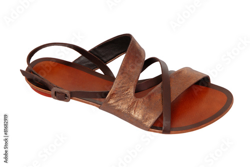 female leather brown sandal