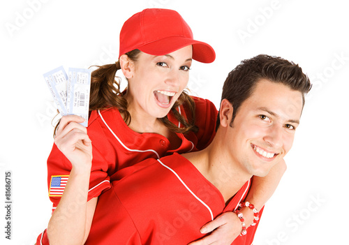 Photography Baseball: Girl Riding High with Game Tickets