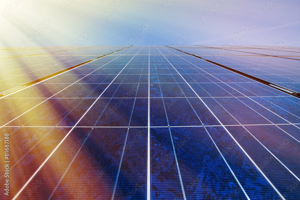 Solar panels in sunlight
