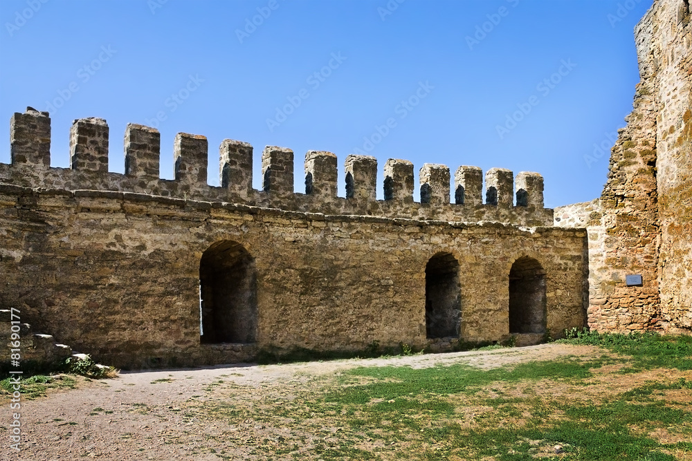 old fortress wall in Belgorod-Dniester in Ukraine