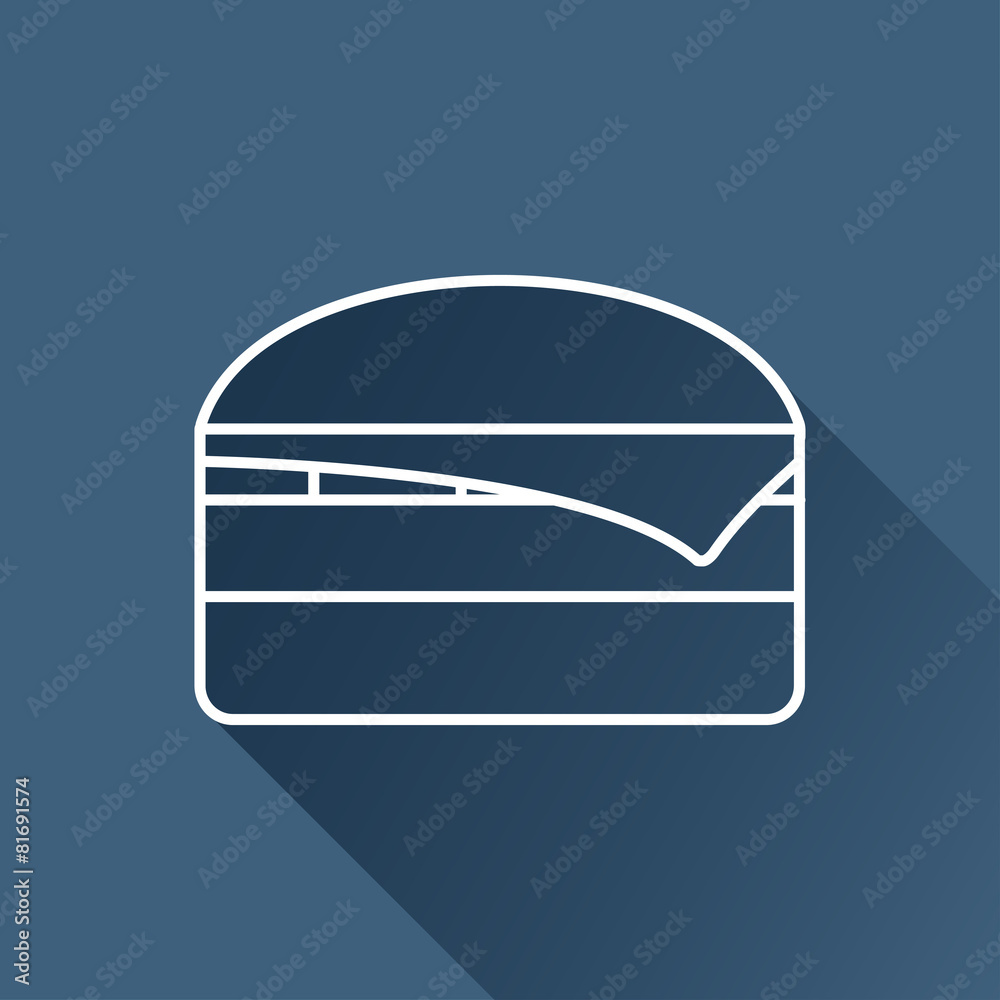 Vector flat burger icon isolated outline. Eps10 Vector flat burger icon isolated outline. Eps10
