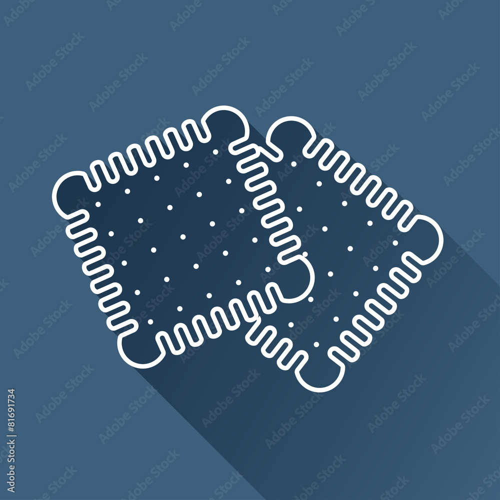 Fototapeta premium Vector two biscuits flat icon isolated outline. Eps10