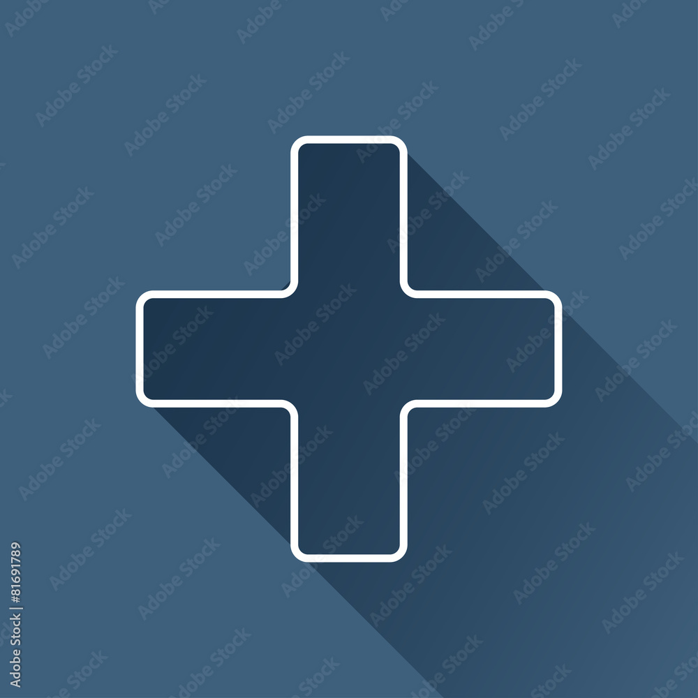 Fototapeta premium Vector gray flat cross icon isolated outline. Eps10