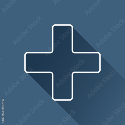 Vector gray flat cross icon isolated outline. Eps10