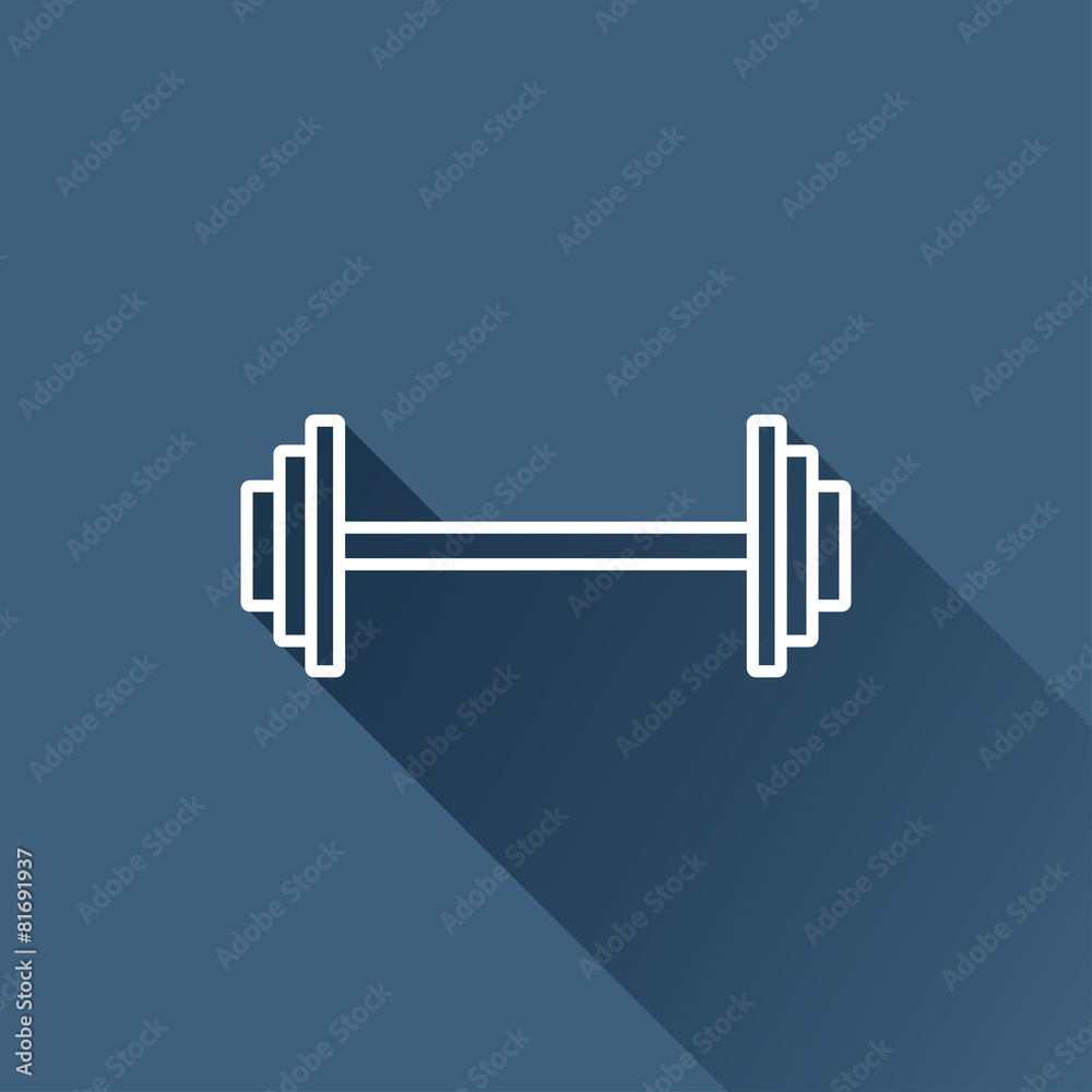 Vector white dumbbell flat icon outline. Eps10 Vector white dumbbell flat icon outline. Eps10