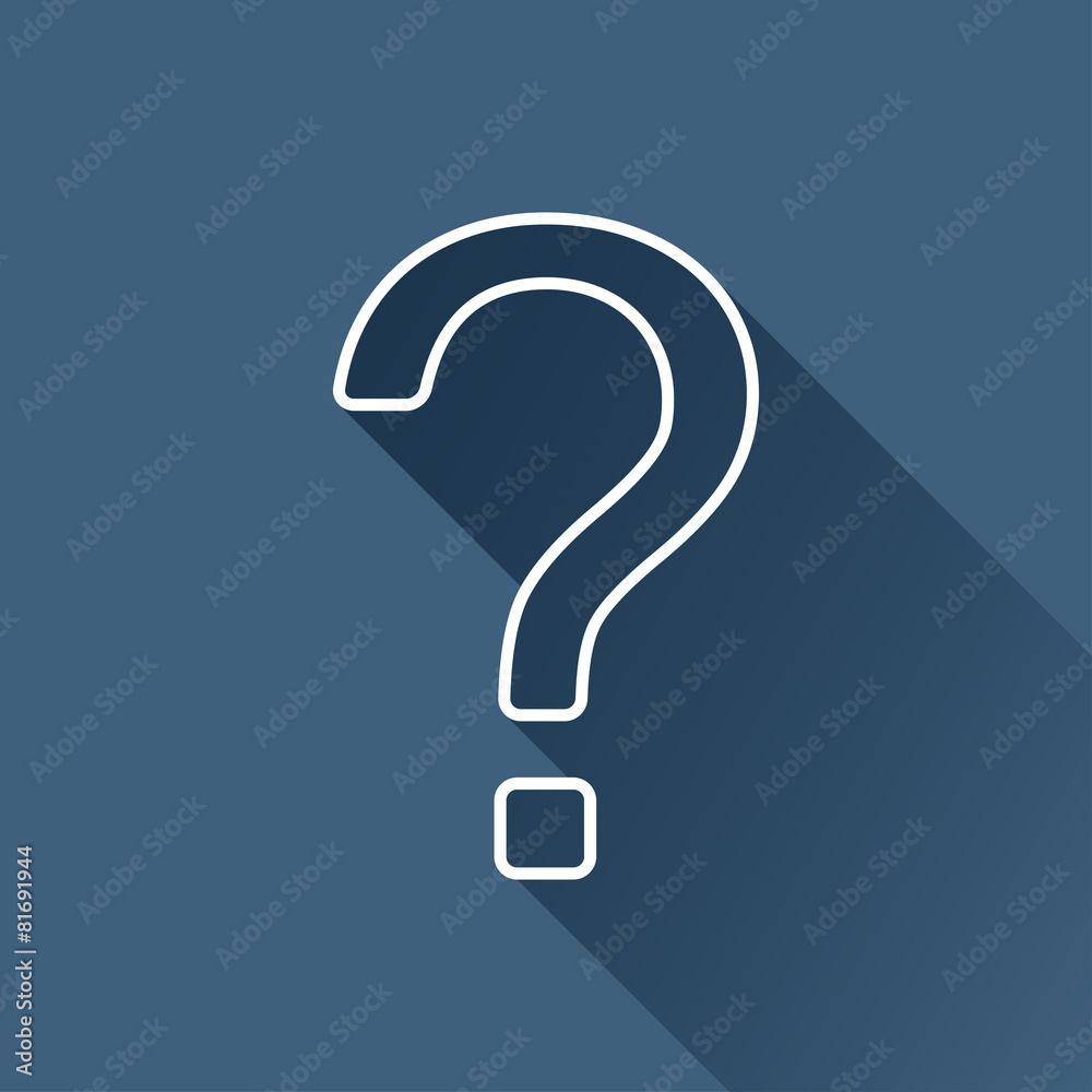 Vector white flat question mark icon outline. Eps10 Vector white flat question mark icon outline. Eps10