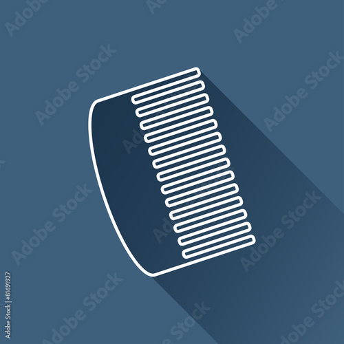 Vector white hairbrush flat icon outline. Eps10