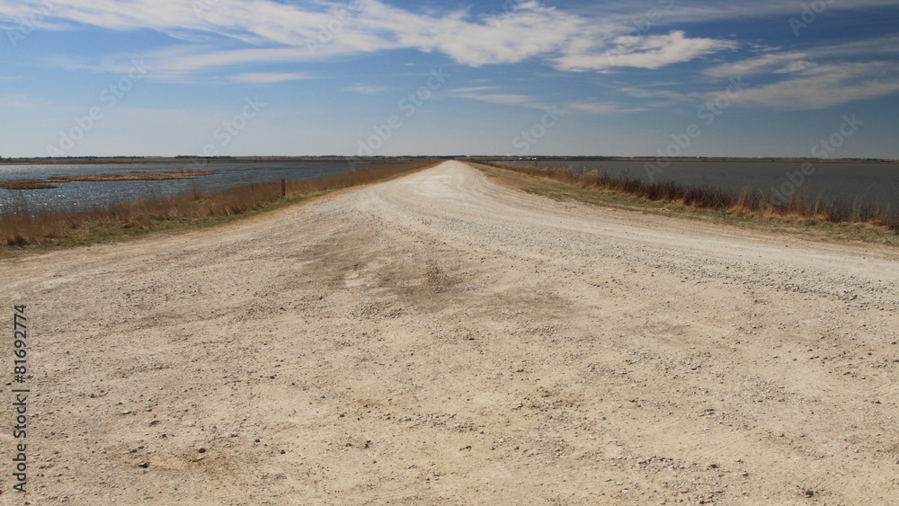 Dirt Road Between Two Pools