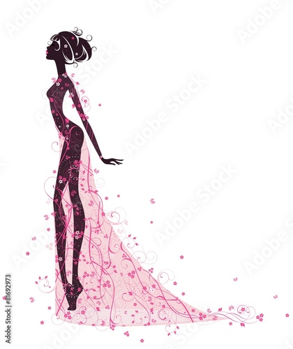 Девушка в платье из цветов #81692973