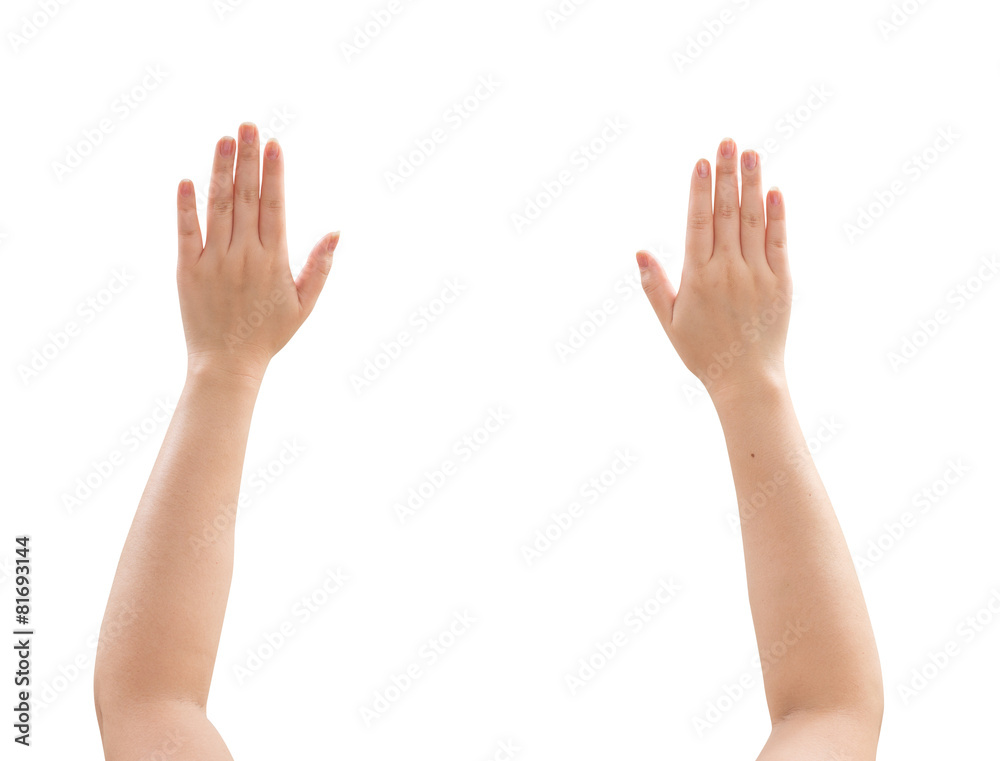 Women hands isolated on white background Women hands isolated on white background