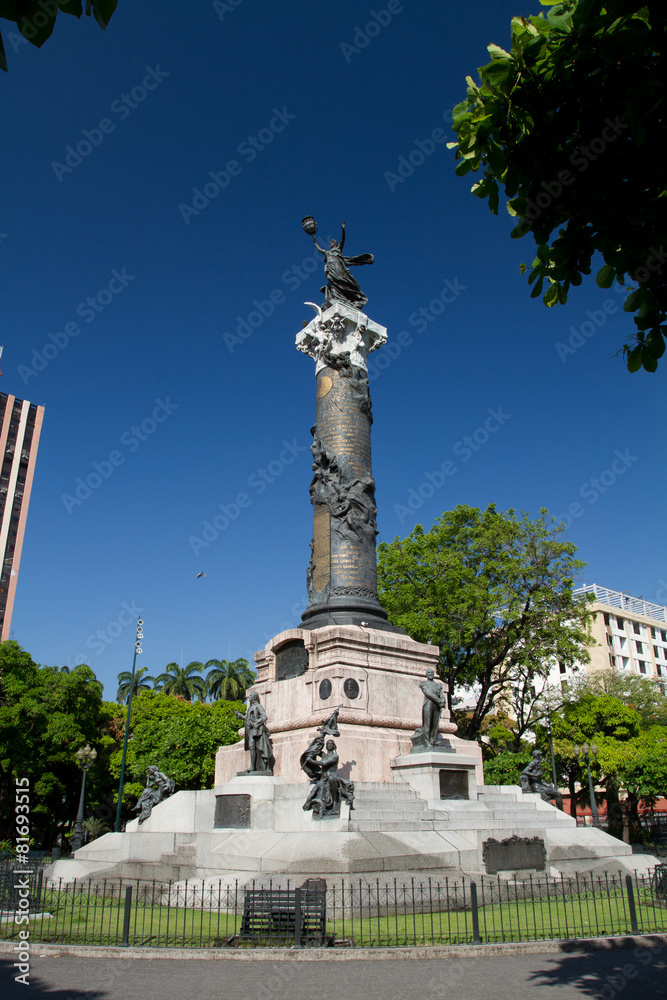 Independence monument column in Guayaquil, Ecuador
