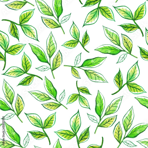 Watercolor pattern leaves