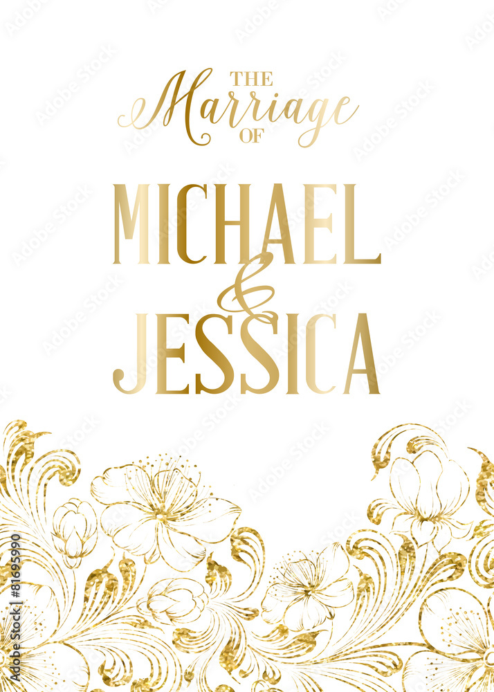Obraz premium Marriage card template.
