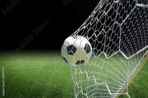 soccer ball in goal
