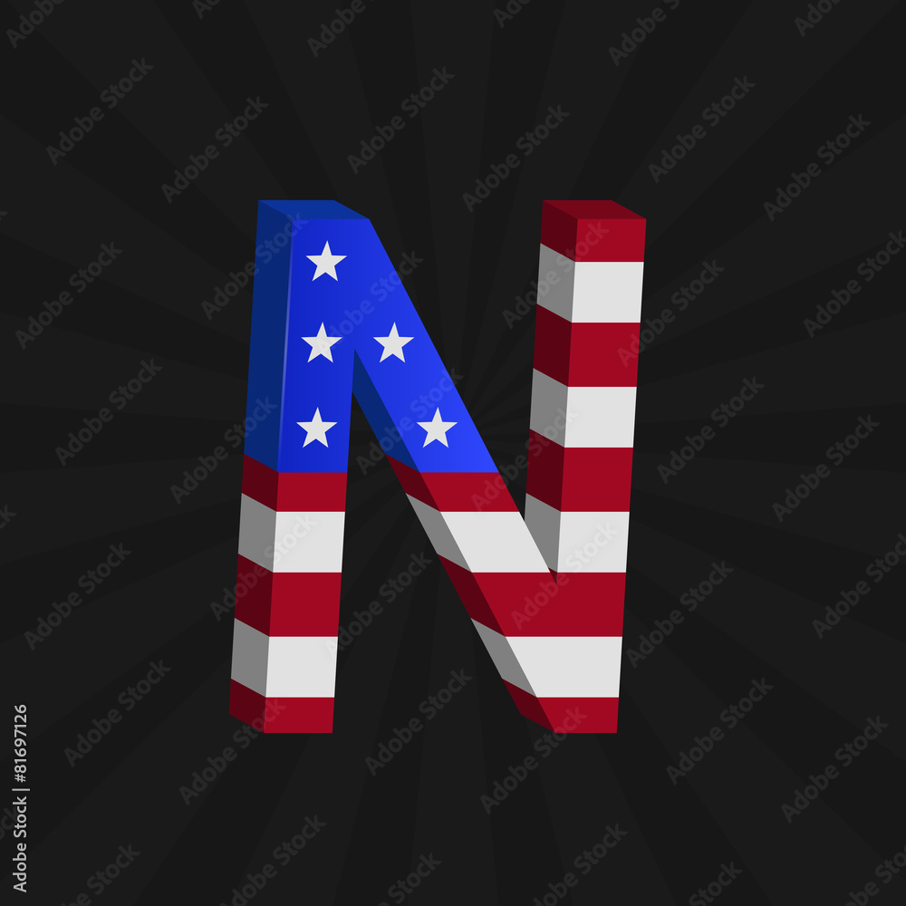 USA flag alphabet