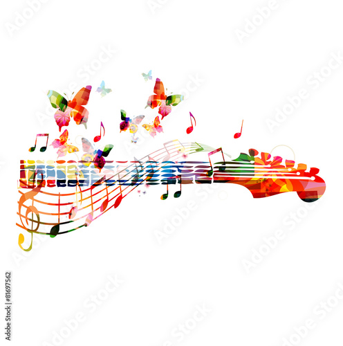 Colorful guitar fingerboard
