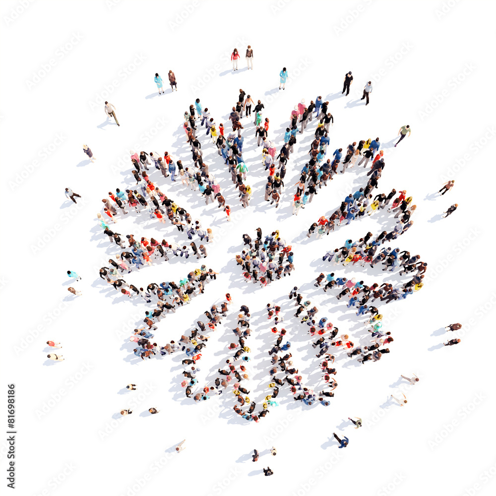 Obraz premium people in the shape of a flower, and ecology.