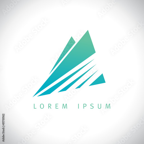 Azure mountains in sunshine logo.