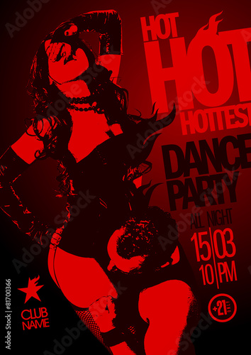 Hot party design with sexy bdsm couple.