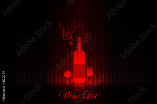 Wine list on the stage - red design