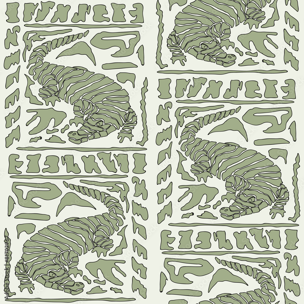 Naklejka premium Seamless background with Crocodile Pattern