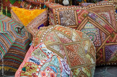 Colorful pillows at an Arab bazaar, Dubai