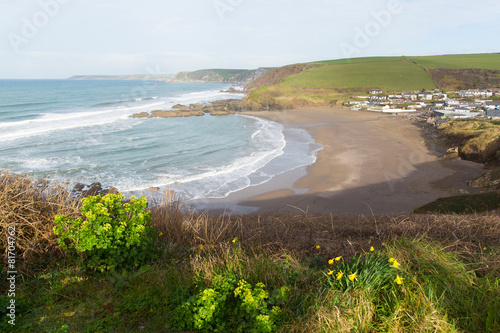 Challaborough coast South Devon England uk near Bigbury photo