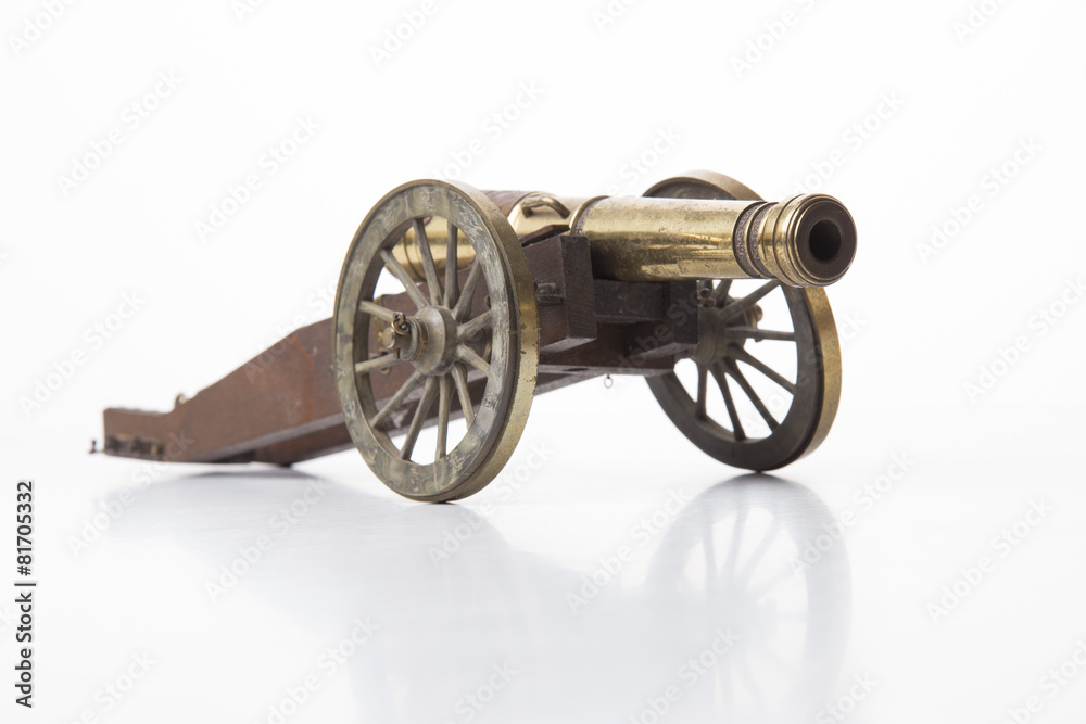 Old Cannon Model Isolated on White