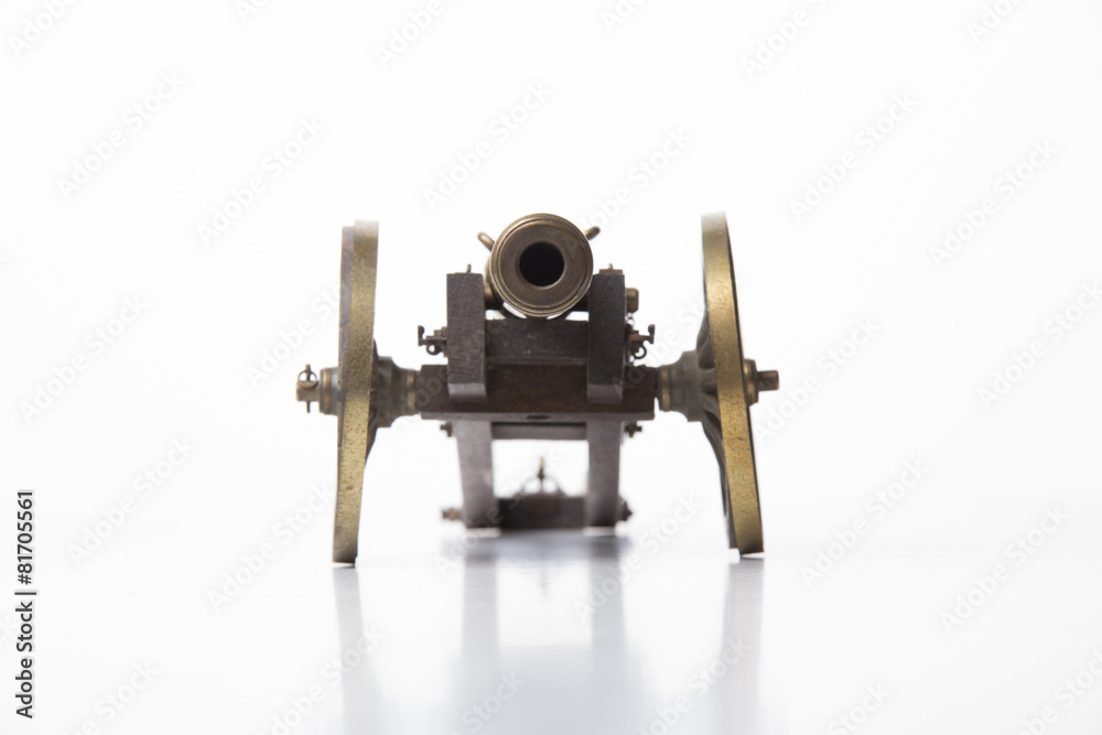 Old Cannon Model Isolated on White Old Cannon Model Isolated on White