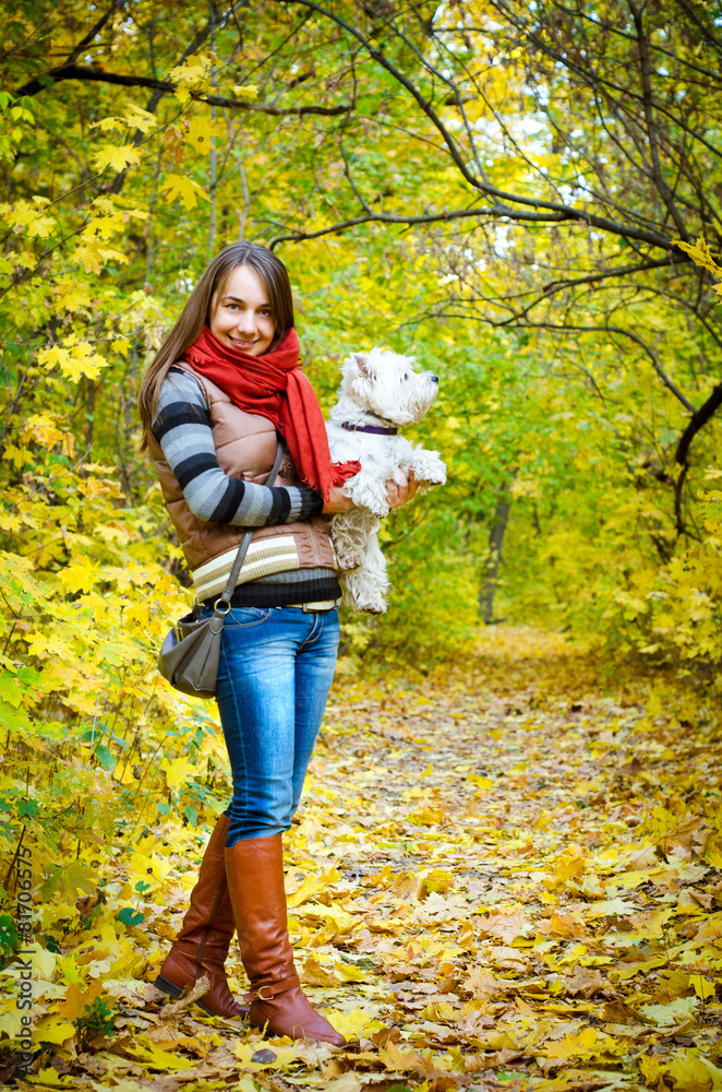 woman with terrier