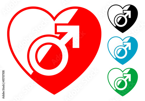 Pictograma corazon simbolo masculino
