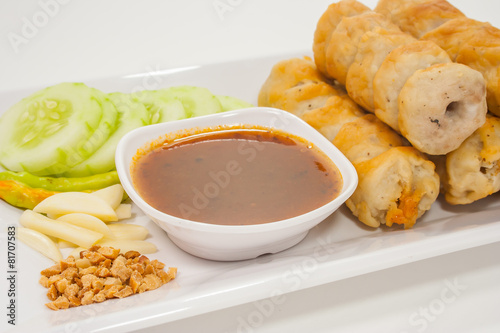 Vietnam cuisine on white background