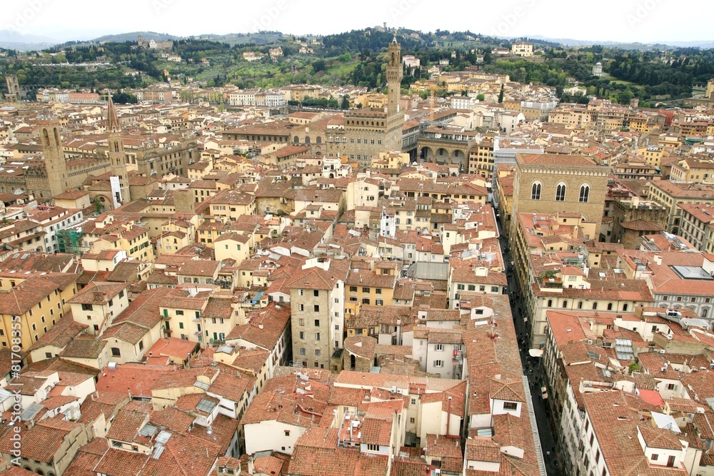 Panorama view of Florence in Italy